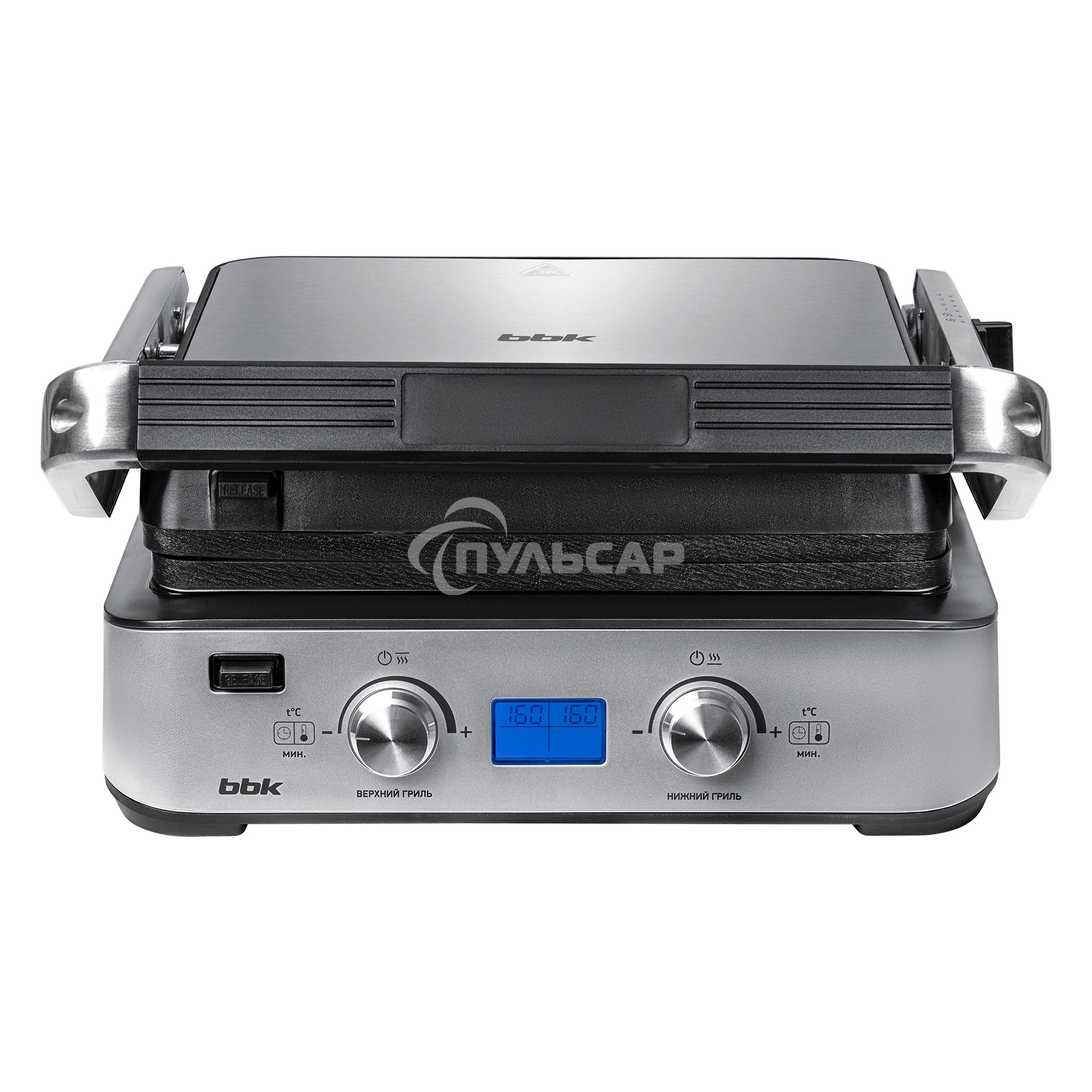 Гриль электрический BBK BEG2004 2000 Вт, черный/металлик