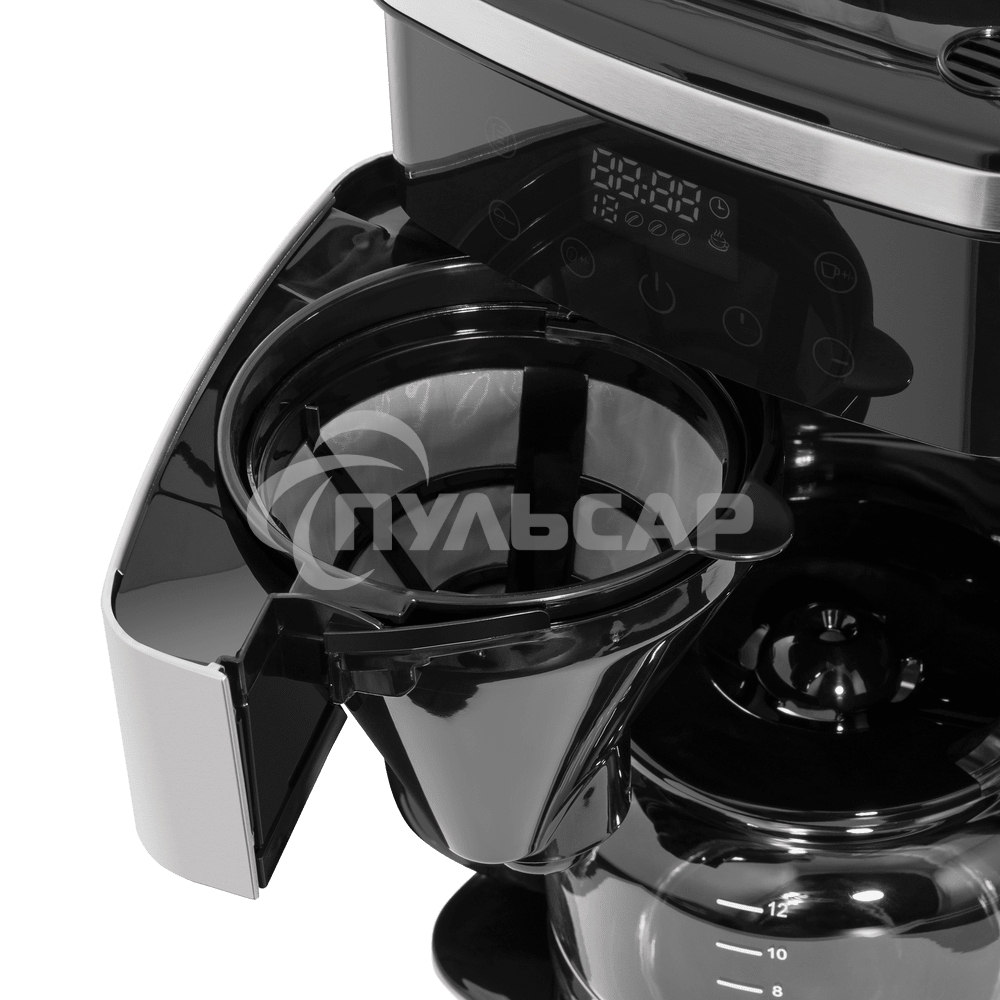 Кофеварка капельная Maunfeld MF-723S нержавеющая сталь, исп. кофе - зерновой/молотый, 1.5 л, 1050 Вт.