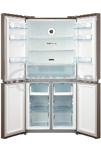 Холодильник Korting KNFM 81787 GM коричневый трехкамерный 303/153л морозилка сбоку, No Frost, Side by Side