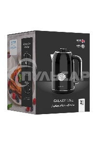 Чайник электрический Galaxy Line GL 0350, магия черного, металл, 2200 Вт, 1,7 л