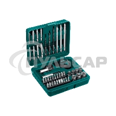 Набор KRAFTOOL Отвертка реверсивная с битами и торцевыми головками и сверлами, 43 предмета 25556-H43