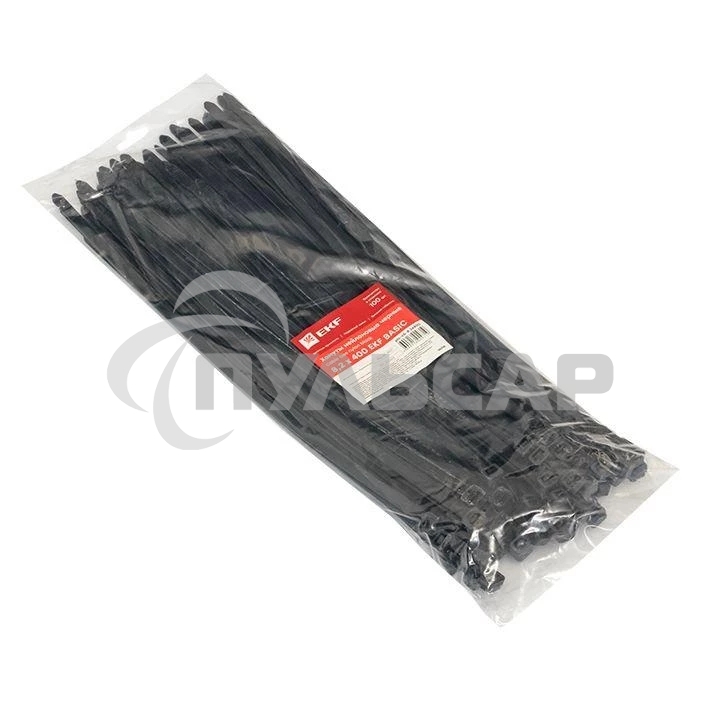 Хомут кабельный 8.2х400 нейл. черный (уп.100шт) EKF plc-cb-8.2x400