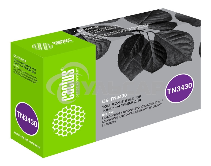 Картридж лазерный Cactus CS-TN3430 черный (3000стр.) для Brother HL L5000/5100/5200/6250/6300/6400
