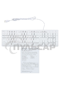 Клавиатура проводная Oklick 500M, USB, белый