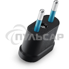 Адаптер-переходник Buro BU-PA02-B (1 розетка) черный (пакет ПЭ)