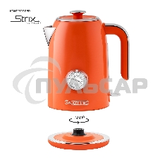 Чайник электрический Galaxy Line GL 0351, апельсиновый фреш, металл, 2200 Вт, 1,7 л