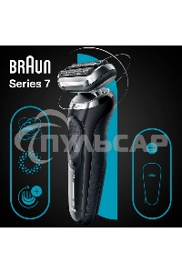 Электробритва сетчатая Braun Series 7 71-N1000S реж.эл.:3 питан.:аккум. черный