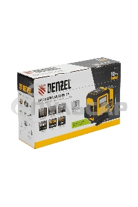 Лазерный уровень мультипризменный Denzel DLV-360-3T, 30 м, зеленый луч, Li-Ion 2,4 Aч, штатив