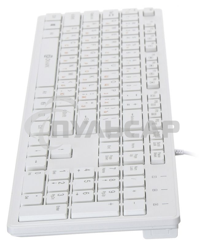 Клавиатура проводная Oklick 500M, USB, белый