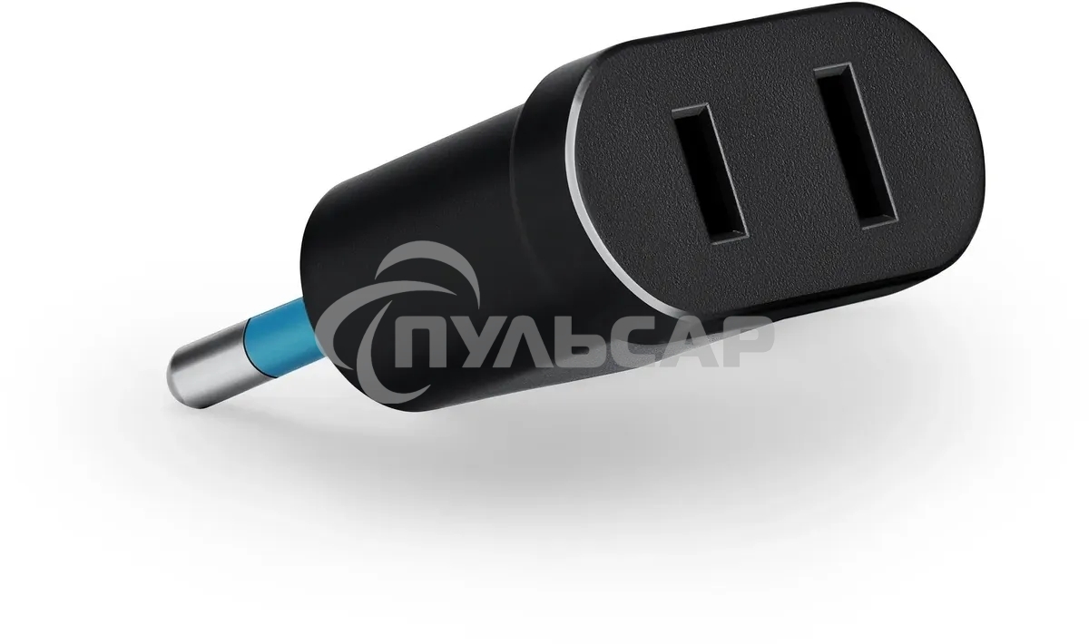 Адаптер-переходник Buro BU-PA02-B (1 розетка) черный (пакет ПЭ)