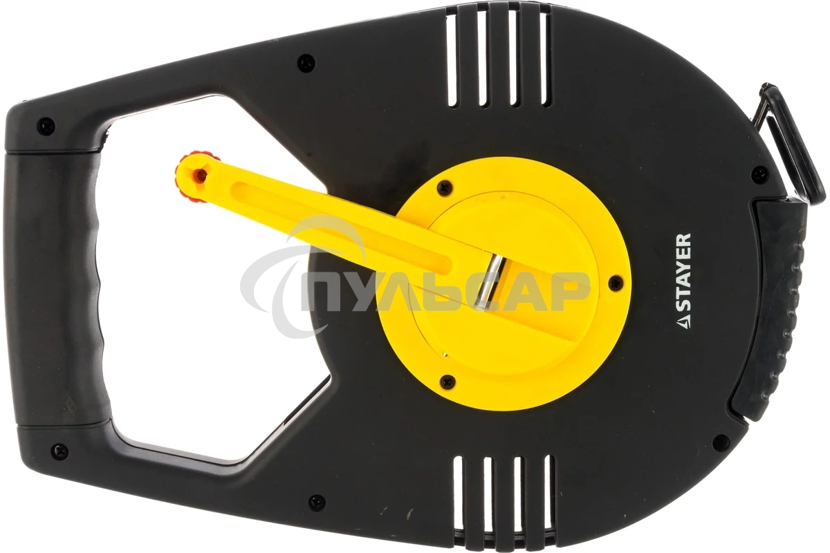 Лента мерная STAYER 2-34186-050геодезийная racer мет. редукт.мех. 3:1 50мх13мм