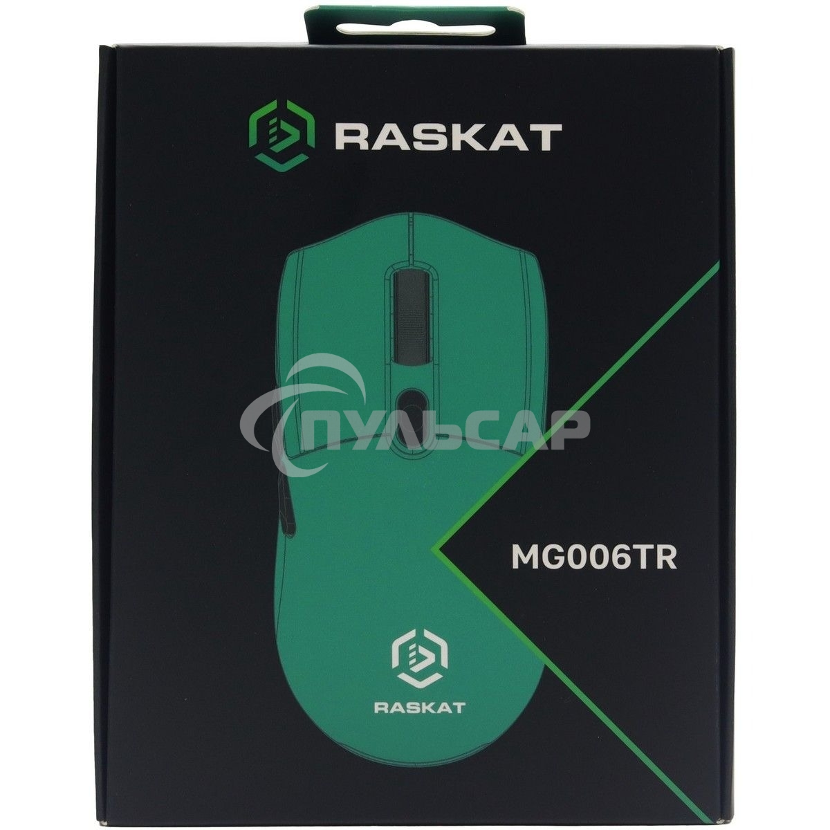 Мышь беспроводная/проводная Raskat MG006TR зеленый, 26000 dpi, радиоканал, Bluetooth, USB, кнопки - 6