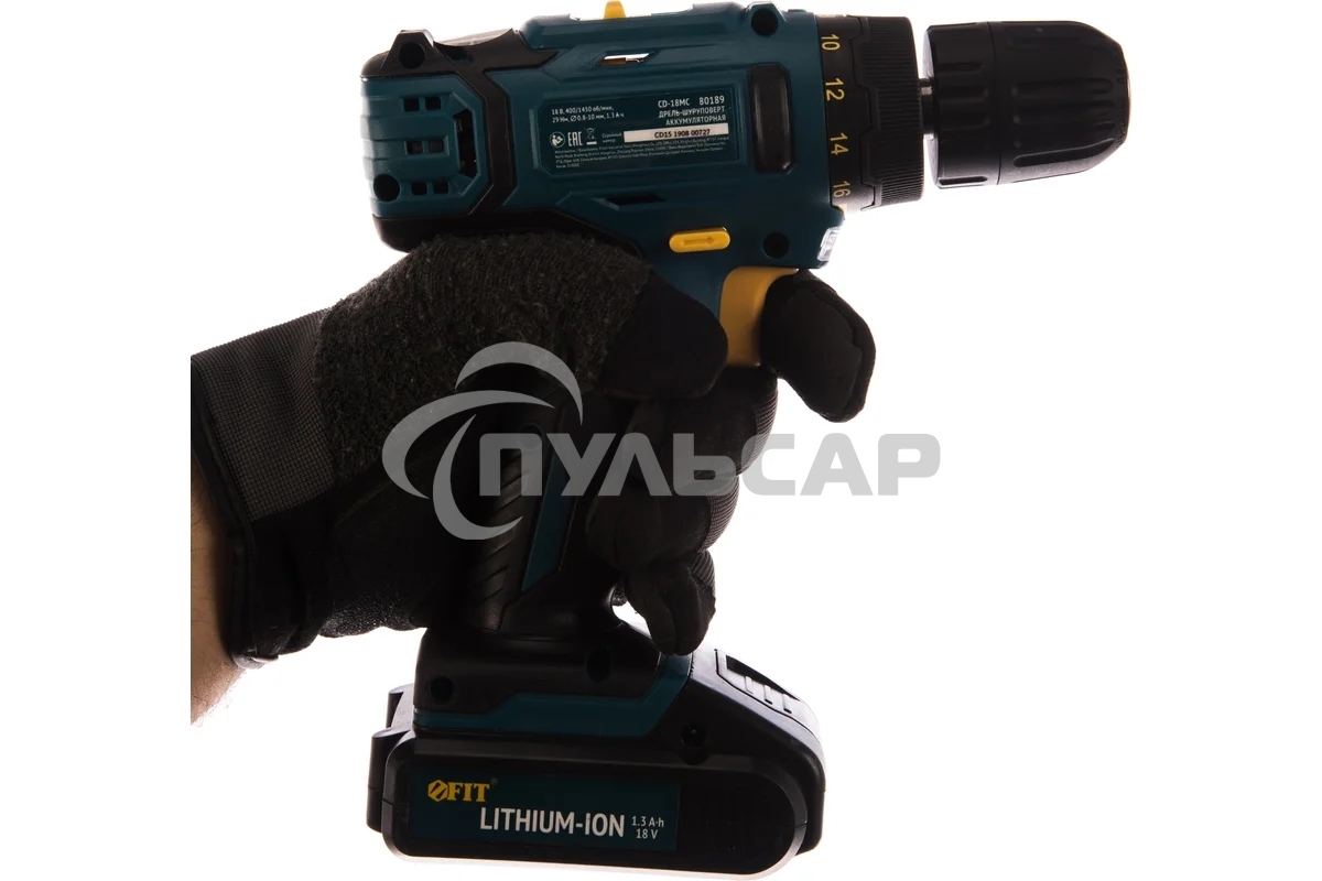 Дрель-Шуруповерт Fit 80189, Аккумуляторная, 18В, 2 АКБ, Кейс
