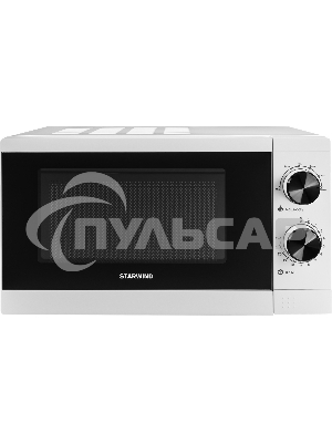 Микроволновая печь Starwind SMW4020 белый, 20 л, 700 Вт, переключатели - поворотный механизм