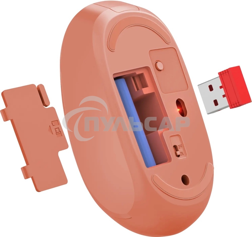 Мышь беспроводная Defender Smart MM-396 красный, 1600 dpi, радиоканал, Bluetooth, USB, кнопки - 3