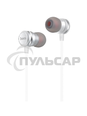 Наушники проводные-вставки с микрофоном Hoco M16 серебряный