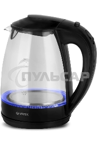 Чайник электрический Vitek VT-1122 TR бесцветное стекло (стекло, 1,7 л, 2200 Вт)