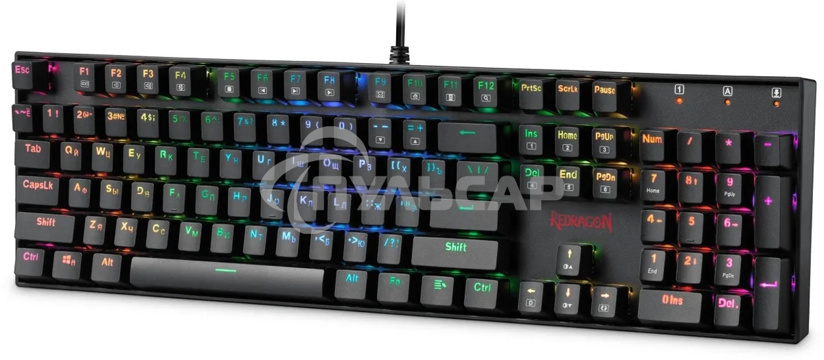 Клавиатура проводная игровая REDRAGON MITRA (USB, MAGN. RED, RGb)