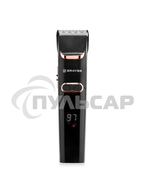 Машинка для стрижки BRAYER BR3401, LED-дисплей, 4 насад, турбо, титан. покр, регу. высоты лезвий