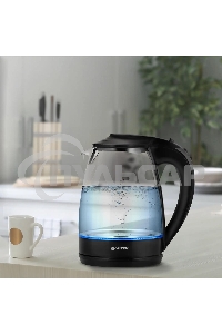 Чайник электрический Vitek VT-1122 TR бесцветное стекло (стекло, 1,7 л, 2200 Вт)