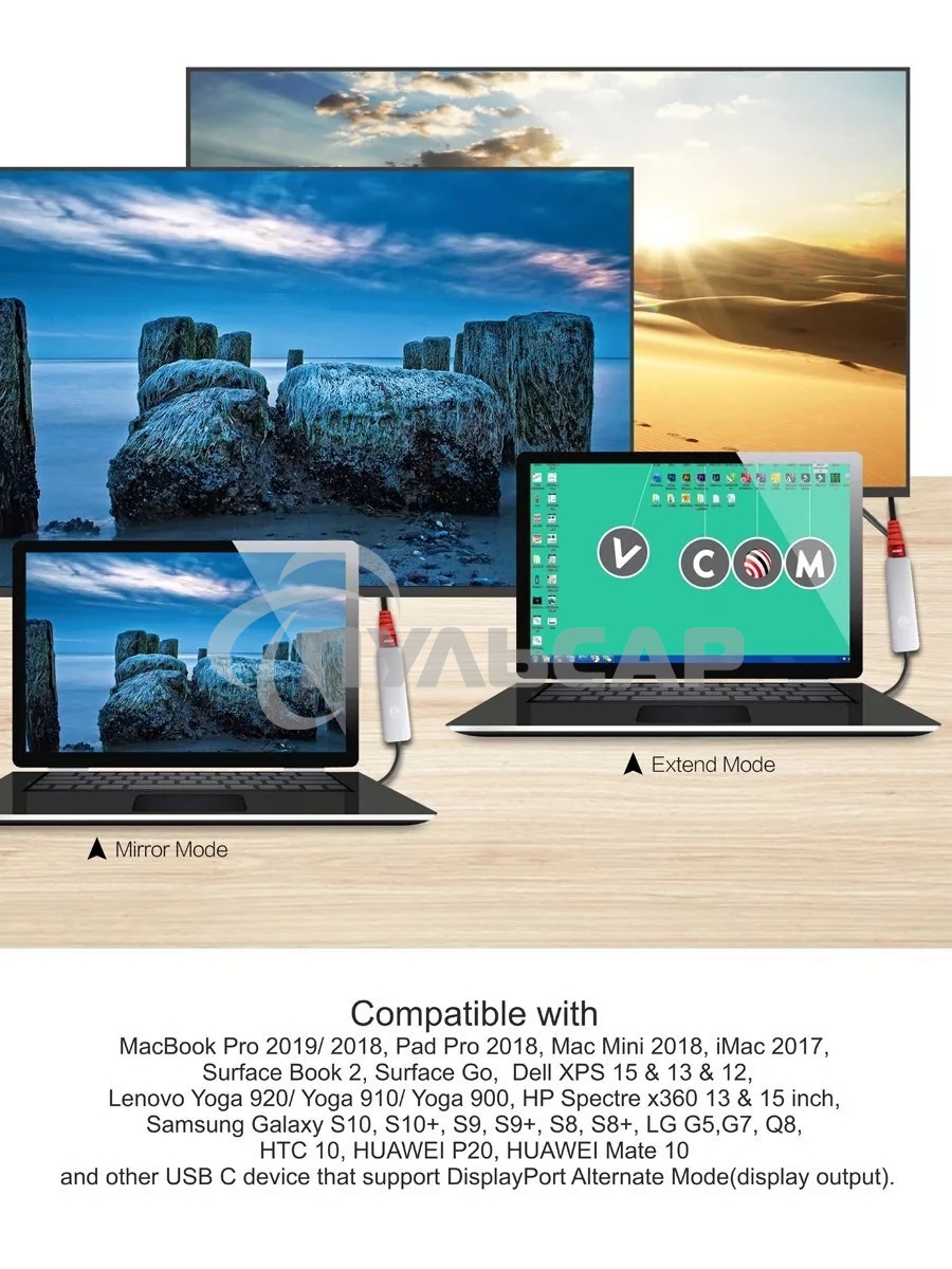 Кабель USB3.1 CM-HDMI 1.8M CU423MC-1.8M VCOM