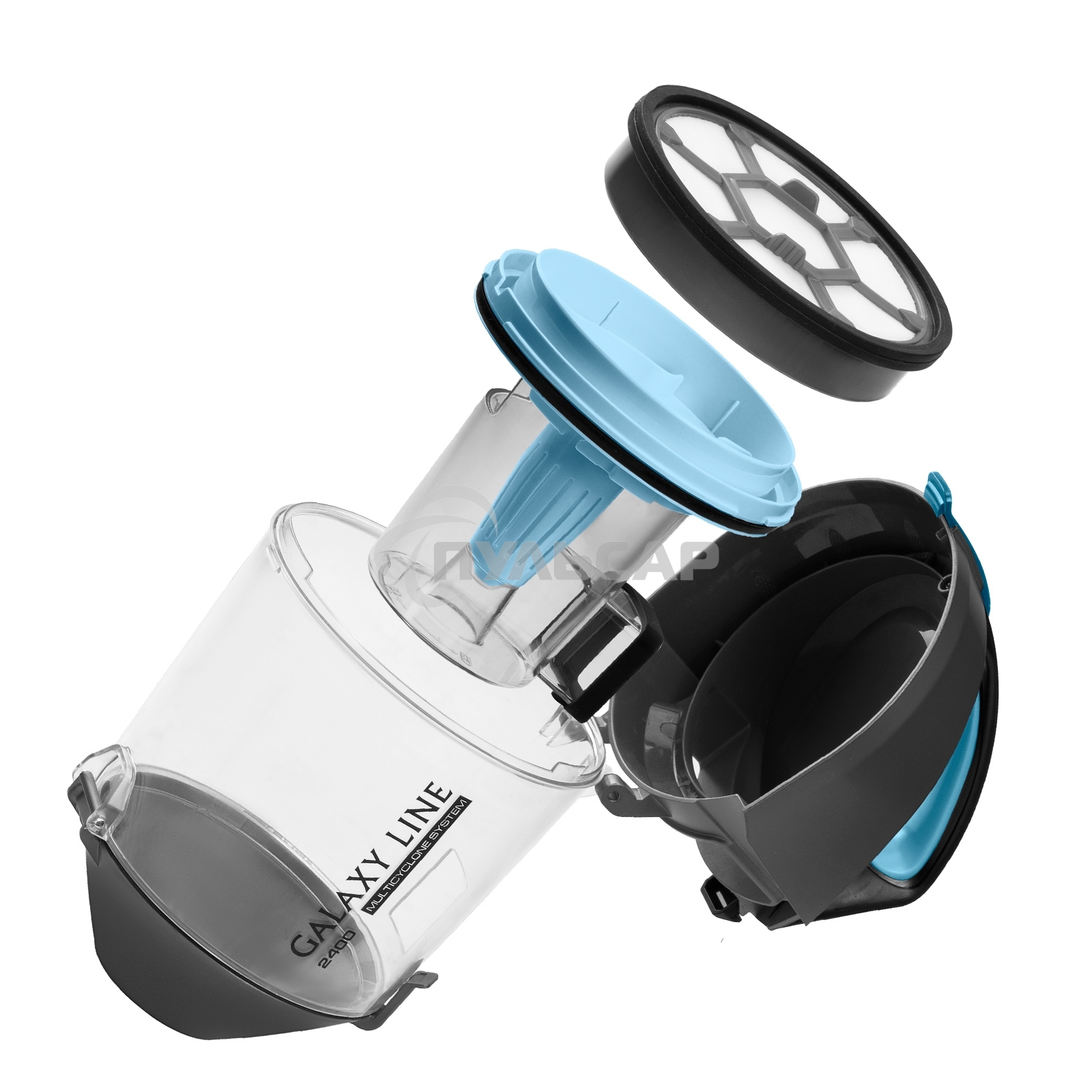 Пылесос Galaxy Line GL 6224 серый/голубой, 300/2400 Вт, уборка сухая, пылесборник контейнер, 2 л