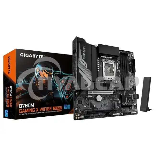 Материнская плата Gigabyte B760M GAMING X WIFI6E GEN5, LGA1700, Intel B760, 4xDDR5, 4xSATA, 2xM.2, 1xPCIe 5.0 x16, 1xPCIe 3.0 x4, 1xHDMI, 1xDP, 1x2.5Gb LAN, Wi-Fi 6E, Bluetooth 5.3, 3xUSB-A 5Gbps, 5xUSB-A 2.0, 3x3.5 мм, 7.1, mATX