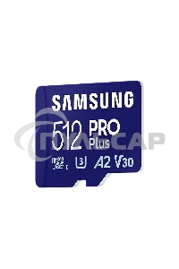 Флеш карта microSDXC 512GB Samsung PRO Plus Class 10, A2, V30, UHS-I (U3), W 130 МБ/с, R 180 МБ/с, <MB-MD512SA/KR> адаптер на SD