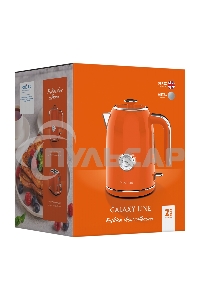 Чайник электрический Galaxy Line GL 0351, апельсиновый фреш, металл, 2200 Вт, 1,7 л