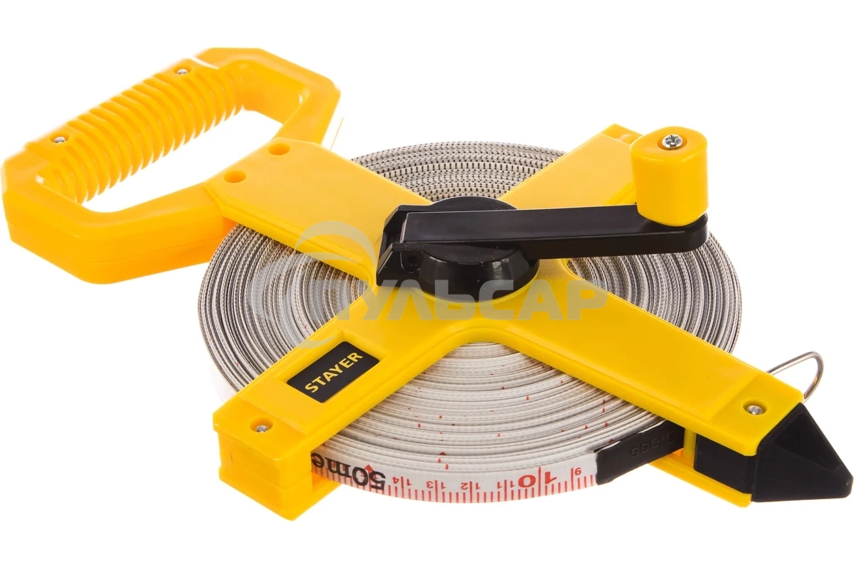 Лента мерная STAYER 3418-50 геодезийная фиберглассовое полотно 50м