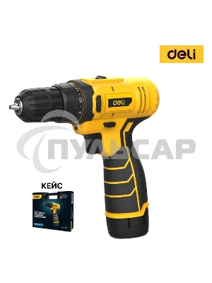 Дрель-шуруповерт Deli DL-DZ12-5A2, Аккумуляторная, 12В, 1 АКБ, Кейс