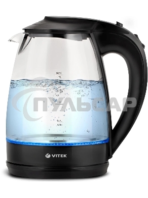 Чайник электрический Vitek VT-1122 TR бесцветное стекло (стекло, 1,7 л, 2200 Вт)