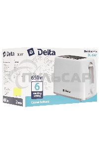 Тостер DELTA DL-6901 белый, 650 Вт