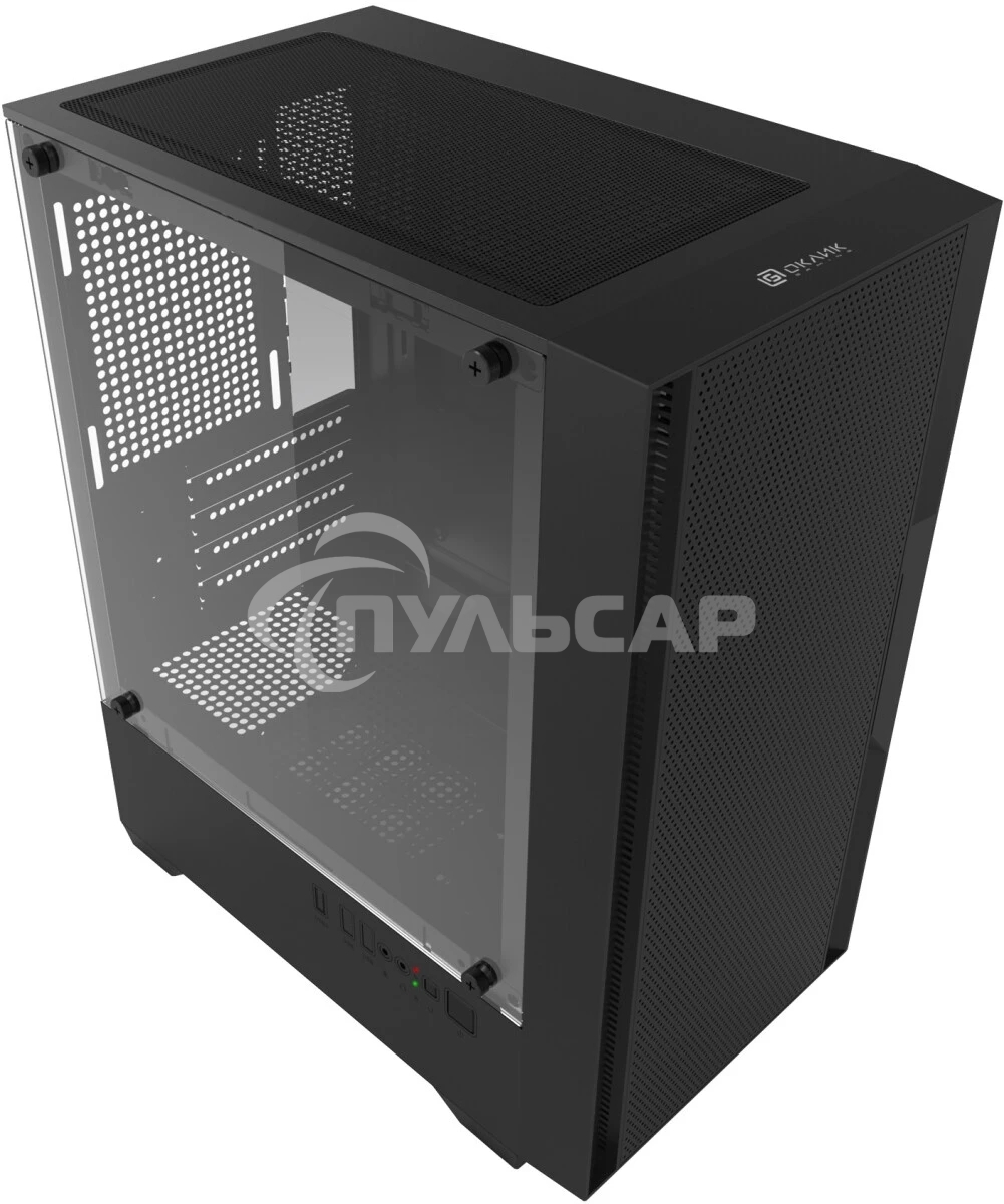 Компьютерный корпус Оклик OCC-MN307 черный без БП mATX 8x120мм 2xUSB 2.0 1xUSB 3.0 audio bott PSU