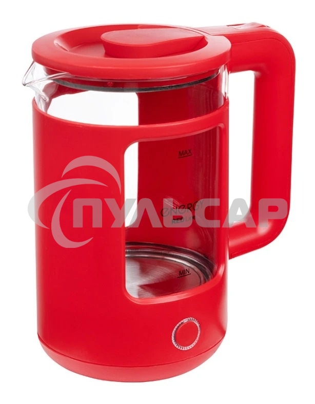 Чайник электрический Energy E-256 1500Вт, 1.5л стекло, красный