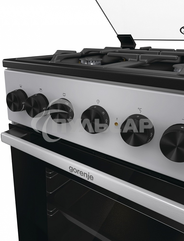 Плита комбинированная Gorenje GK5B44SF серебристый, конфорок 4 газовых, духовка 70 л, 50 см x 85 см x 59.4 см