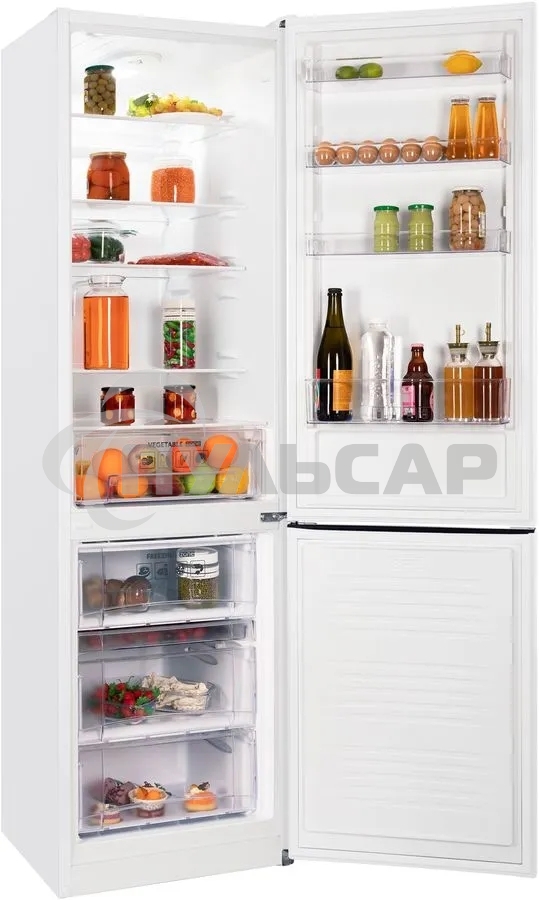 Холодильник Nordfrost NRB 154 W белый матовый двухкамерный 238/115 л морозилка снизу, капельная система