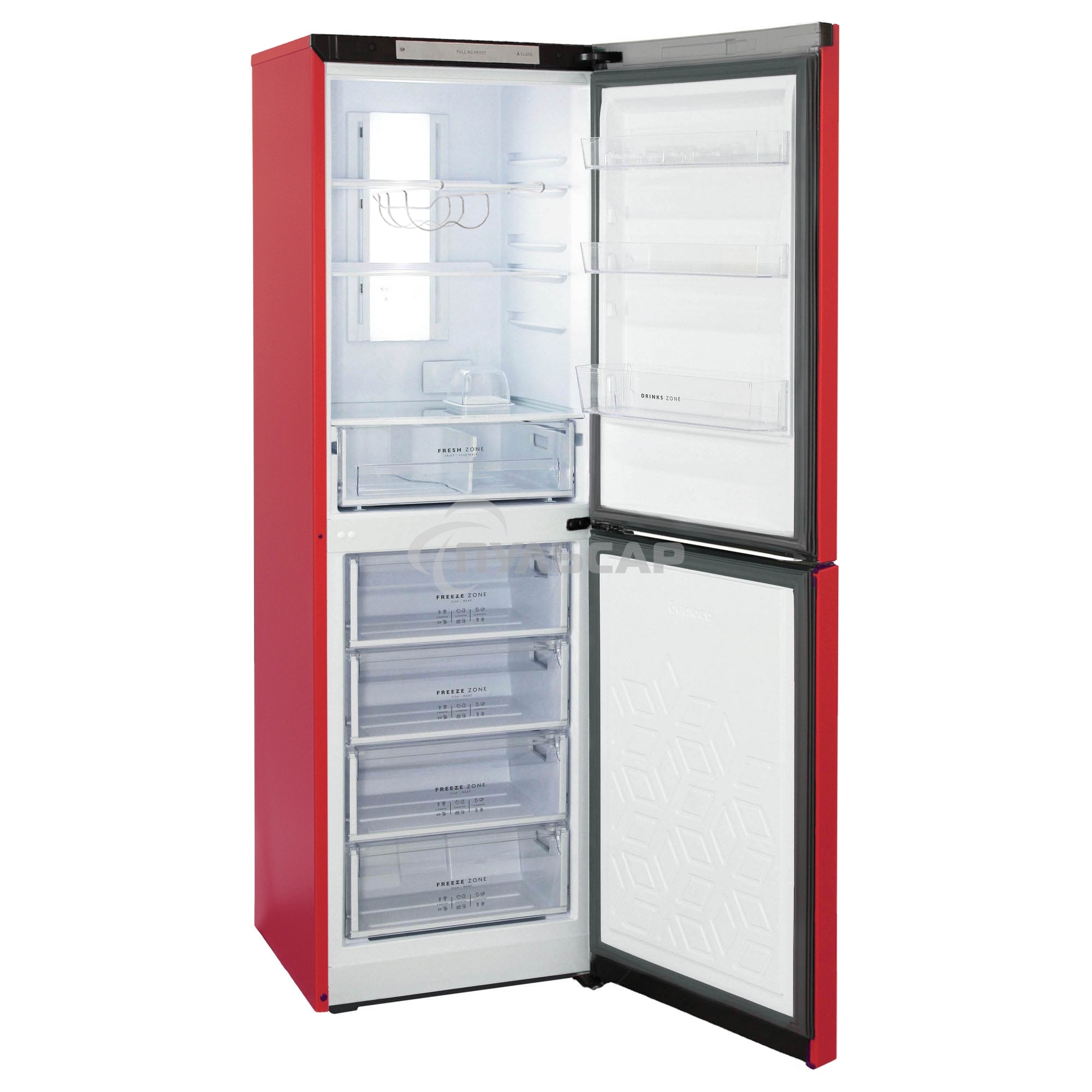 Холодильник Бирюса Б-H940NF красный двухкамерный 210/130л морозильник снизу, No Frost