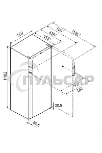 Холодильник Liebherr KELE 2834-26 001 серебристый однокамерный 229/21л морозилка сверху