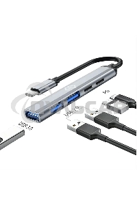 Разветвитель USB-C Digma DHUB-5USB-AC-3.0 5порт. черный
