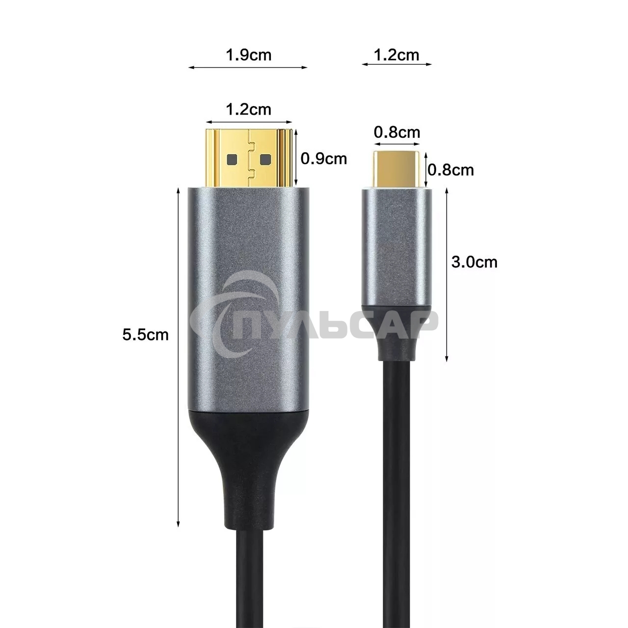Кабель USB3.1 CM-HDMI 1.8M CU423MC-1.8M VCOM