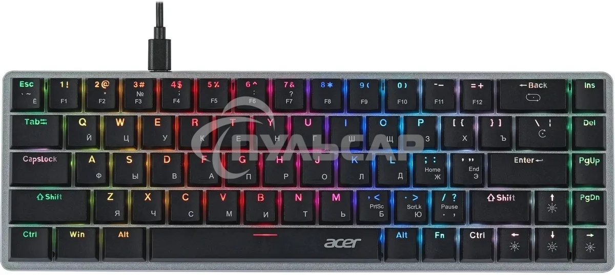 Клавиатура проводная Acer OKW302 (ZL.KBDCC.01C), USB, серебристый