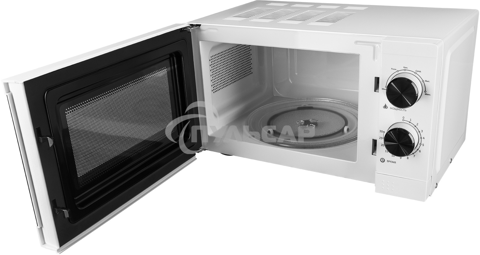 Микроволновая печь Starwind SMW4020 белый, 20 л, 700 Вт, переключатели - поворотный механизм