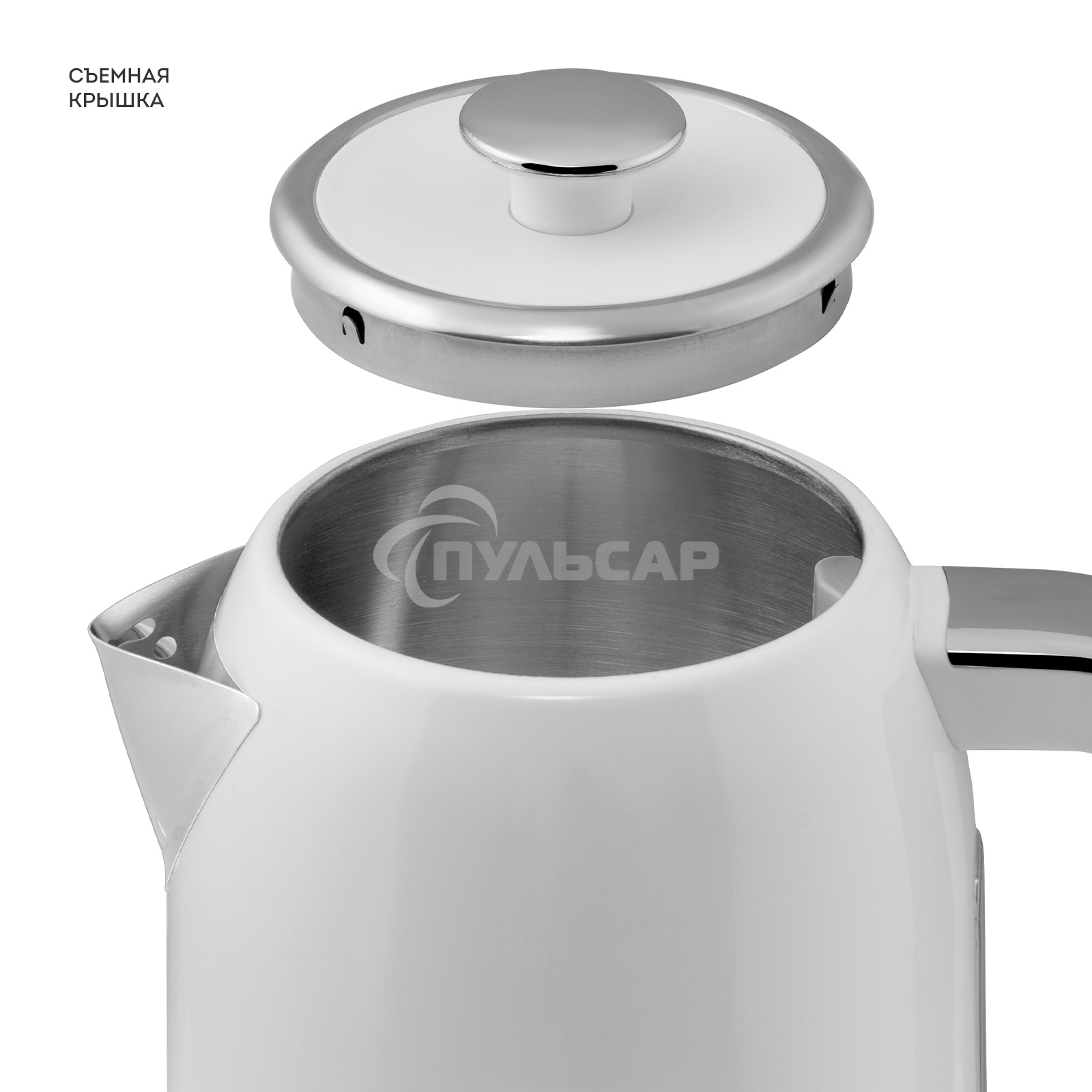 Чайник электрический Galaxy Line GL 0352, сливочный зефир, металл, 2200 Вт, 1,7 л