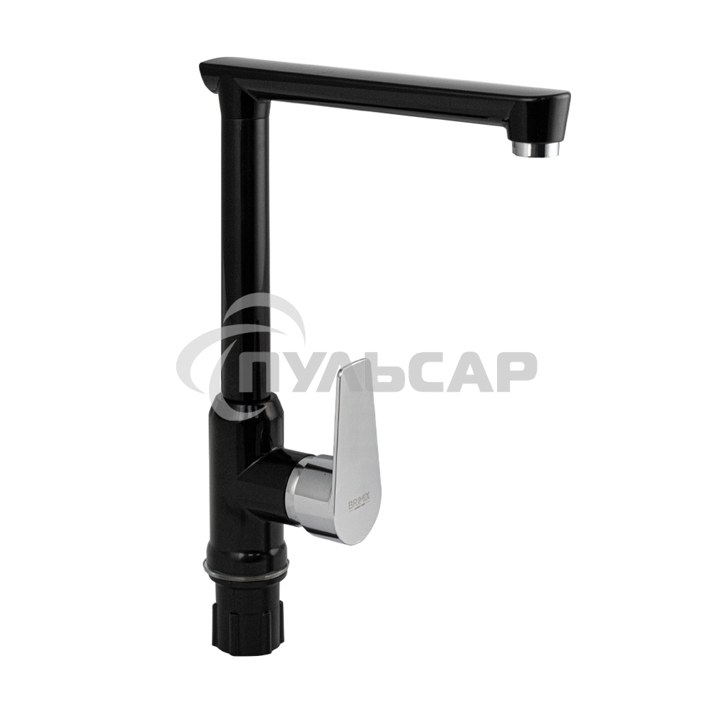 Смеситель на кухню BRIMIX 467, боковой Г-образный, шаровый из высокопрочного пластика АБС черный