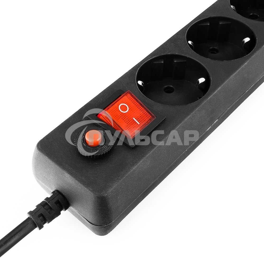 Сетевой фильтр Гарнизон ECL-6-B-1.8, 6р, 10А, 1.8м, ур.защиты 4, черный, пакет