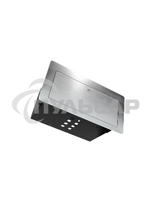 Металлический корпус WRTS-11BOX-S Wize для модульной системы врезного лючка в стол с убирающейся крышкой, серебристый