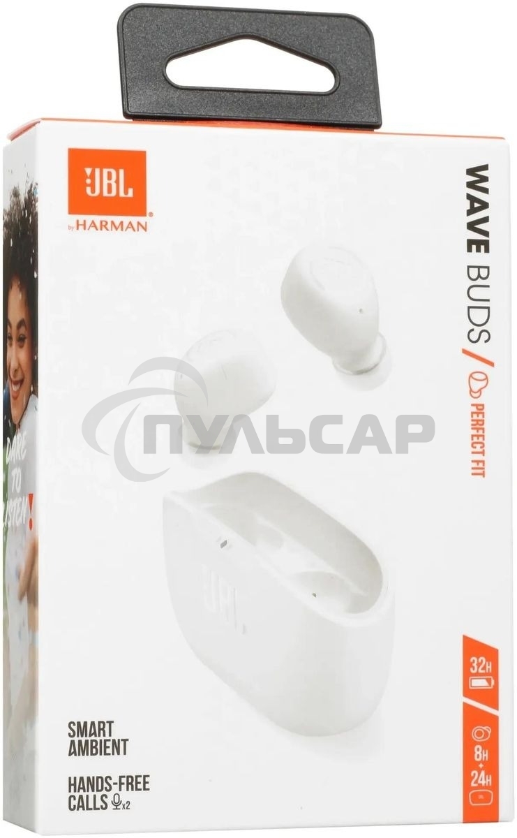 Гарнитура JBL Bluetooth WAVE BUDS белый JBLWBUDSWHT