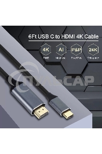 Кабель USB3.1 CM-HDMI 1.8M CU423MC-1.8M VCOM
