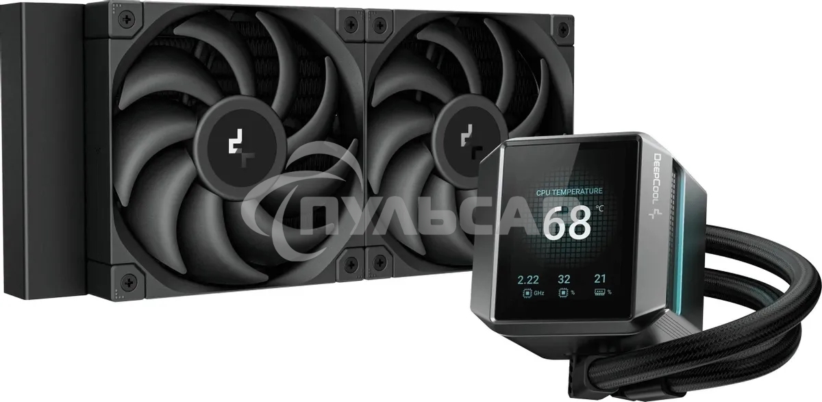 Система жидкостного охлаждения DEEPCOOL MYSTIQUE 240 черный, 120 мм, алюминий, 2150 об/мин, 36.49 дБ, 4 pin, 280 Вт
